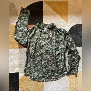 J Crew silk cat button up